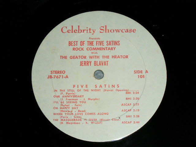 画像: THE FIVE SATINS with JERRY BLAVAT - THE BEST OF / 1970 US AMERICA ORIGINAL Used LP  
