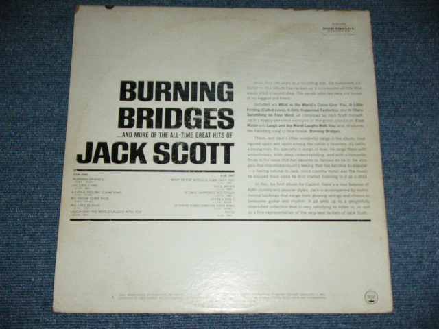 画像: JACK SCOTT - BURNING BRIDGES ! ( Matrix # T1-2035-G-3/T2-2035-F-3 : Ex++/Ex+ ) / 1964 US ORIGINAL MONO Used  LP