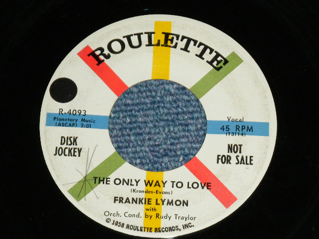 画像1: FRANKIE LYMON - THE ONLY WAY TO LOVE / 1958 US AMERICA PROMO ORIGINAL Used 7" Single 