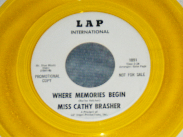 画像: Miss CATHY BRASHER - ONLY WHEN I DREAM  / Mid 1960's US AMERICA ORIGINAL White Label PROMO : PROMO Only YELLOW WAX Vinyl Used 7" Single  