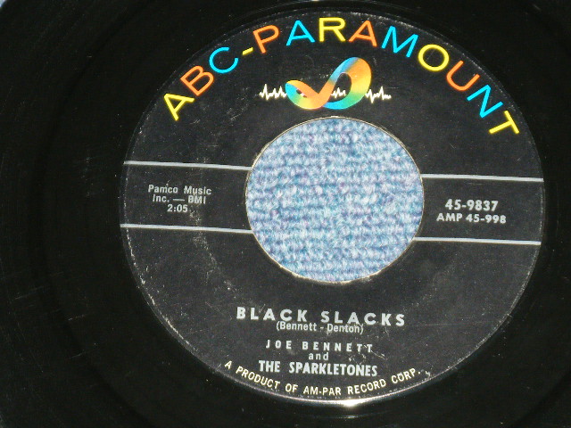 画像1: JOE BENNETT And THE SPARKLETONES - BLACK SLACKS ( Ex++/Ex++ )  / 1957 US ORIGINAL 7"SINGLE