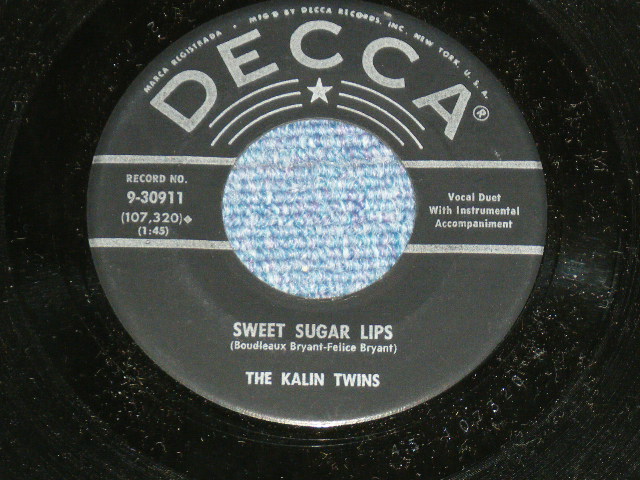 画像1: KALIN TWINS - SWEET SUGAR LIPS ( Ex++/Ex++ ) / 1959 US AMERICA  ORIGINAL Used 7" SINGLE 