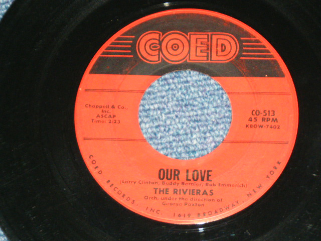 画像: The RIVIERAS - OUE LOVE/TRUE LOVE IS HARD TO FINE ( VG+++/VG+++ ) / 1959 US AMERICA  ORIGINAL Used 7" SINGLE 