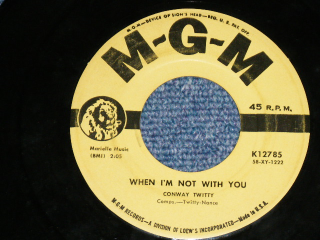 画像: CONWAY TWITTY - HEY LITTLE LUCY!  ( Ex-/Ex-) / 1959 US AMERICA ORIGINAL Used 7" Single