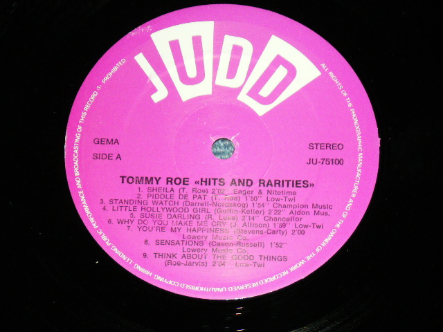 画像: TOMMY ROE - HITS AND RARITIES / 1980's  EUROPE REPRO or  REISSUE Used LP