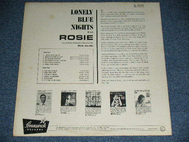 画像: ROSIE - LONELY BLUE NIGHTS with ROSIE (Ex++/Ex+++ A-3,4,5:Ex EDSP) / 1961 US AMERICA ORIGINAL MONO Used LP