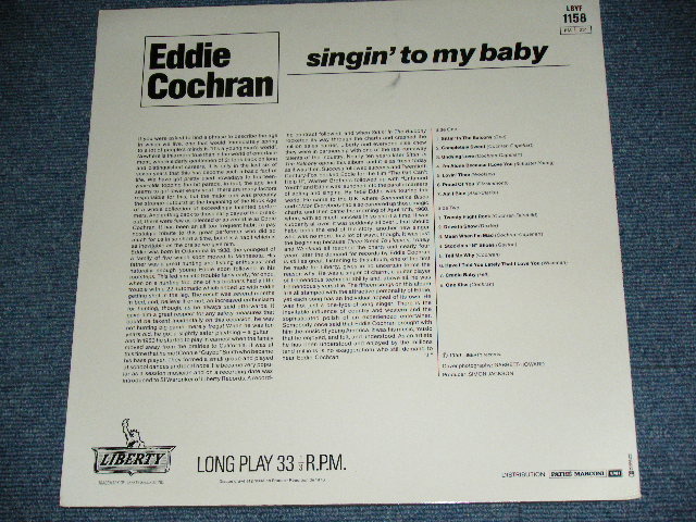 画像: EDDIE COCHRAN - SINGIN' TO MY BABY ( Ex+++/MINT) / 1980s ? FRANCE REISSUE Used  LP 