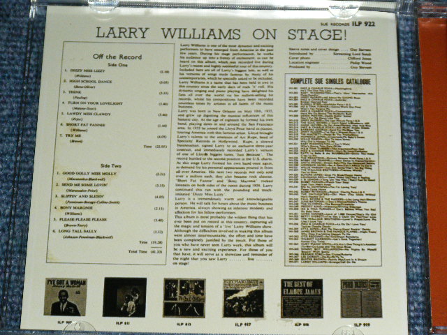画像: LARRY WILLIAMS - ON STAGE + GREATEST HITS ( 2 in 1 ) / 2011 UK ENGLAND Brand New CD 