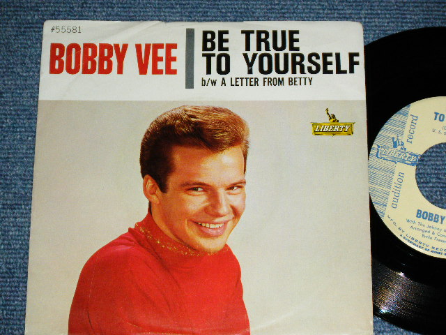 画像1: BOBBY VEE - BE TRUE TO YOURSELF  / 1963 US ORIGINAL "AUDITION LABEL PROMO" Used 7"SINGLE With PICTURE SLEEVE 