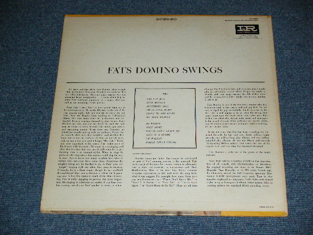画像: FATS DOMINO - FATS DOMINO SWINGS ( Ex+/Ex++ )  / 1964 Release Version US AMERICA ORIGINAL "BLACK with PINK  Label"  STEREO Used  LP 