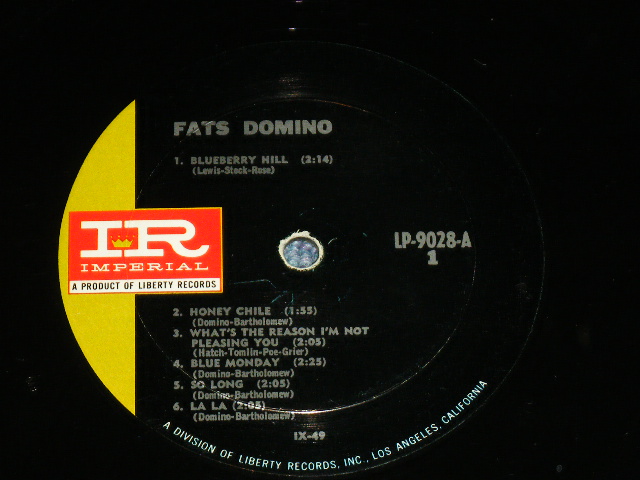 画像: FATS DOMINO - SINGS MILLION RECORD HITS ( Ex/Ex+ )  / 1967 Release Version US AMERICA  "BLACK with GREEN  Label"  MONO Used  LP 
