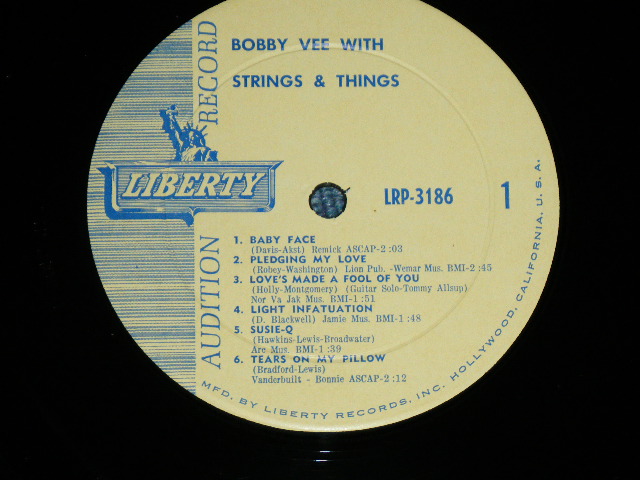 画像: BOBBY VEE - WITH STRINGS & THINGS ( Ex++/Ex+++ )   / 1961 US AMERICA ORIGINAL "PROMO Audition Label" MONO Used LP   