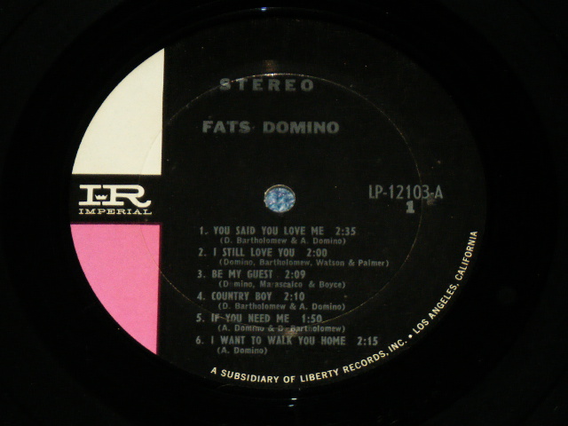 画像: FATS DOMINO - SINGS MILLION RECORD HITS ( Ex++/Ex++ )  / 1964 Release Version US AMERICA ORIGINAL 1st Press on STEREO "BLACK with PINK  Label"  STEREO Used LP 