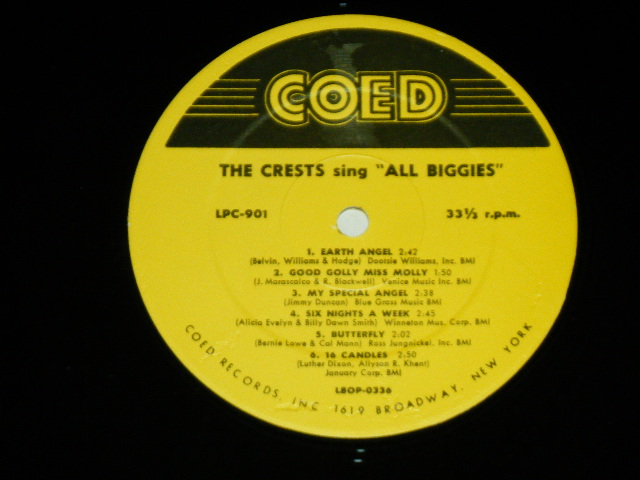 画像: THE CRESTS - SING ALL BIGGIES　 / 1980's Reissue MONO Used LP  