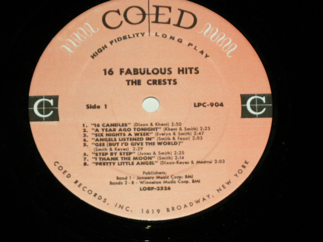 画像: THE CRESTS - THE BEST OF THE CRESTS FEATURING JOHNNY MAESTRO / 1980's Reissue MONO Brand New LP  