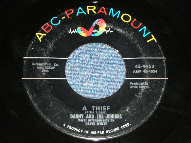 画像: DANNY and The JUNIORS - CRAZY CAVE : A THIEF (Ex+/Ex+ )   / 1958 US ORIGINAL Used 7" Single  