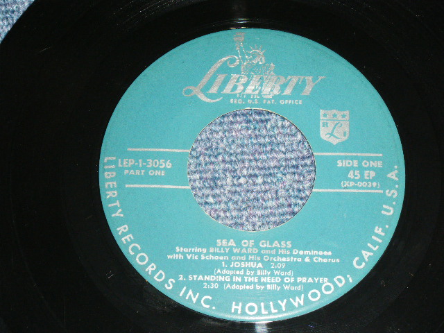 画像: BILLY WARD and The DOMINOES - SEA OF GLASS : PART ONE ( 4Tracks EP :  Ex+/Ex )   / 1959 US AMERICA ORIGINAL   Used 7"45rpm EP  With PICTURE SLEEVE 
