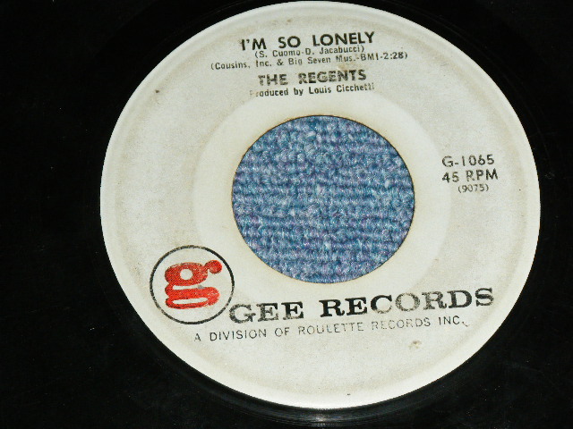画像: The REGENTS - BARBARA ANN : I'M SO LONELY  ( VG/VG )   / 1961 US AMERICA ORIGINAL   Used 7"45rpm Single 