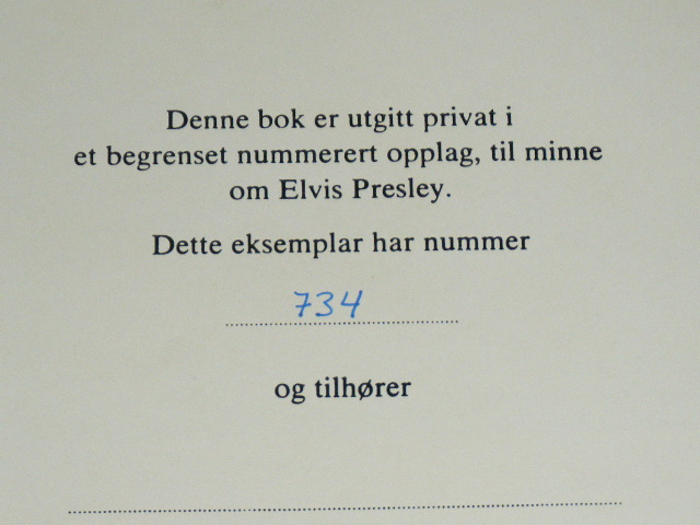 画像: ELVIS PRESLEY -ELVIS MINNEALBUM 3 / NORWAY RELEASE from OFFICAL FAN CLUB BOOK Limited Number 734  