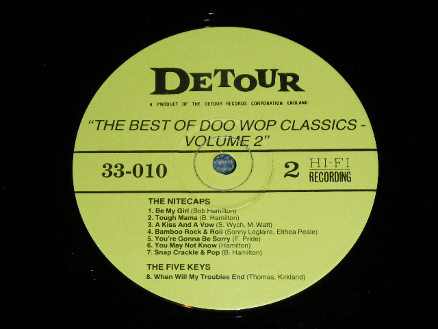 画像: THE 5  FIVE KEYS & The NITECAPS - THE BEST OF DOO-WOP CLASSICS Volume 2 / 1989 UK ENGLAND  Used LP