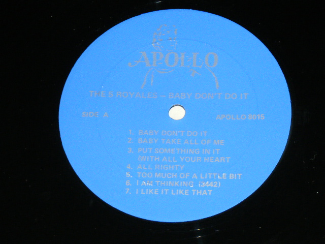 画像: THE 5 ROYALES FIVE  - Sing BABY DON'T DO TI  / 1980's US AMERICA REISSUE Used LP