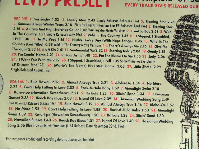 画像: ELVIS PRESLEY - THE COMPLETE '61 SESSIONS / 2012 UK ENGLAND ORIGINAL Brand New SEALED 2 CD's SET 