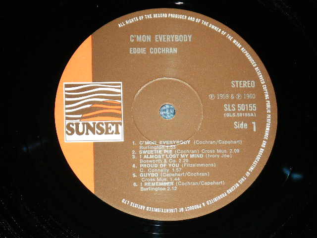 画像: EDDIE COCHRAN - C'MON EVERYBODY ( Ex+++/MINT- ) / 1970's UK ORIGINAL MONO Used LP 