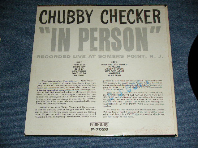 画像: CHUBBY CHECKER - IN PERSON ( Ex++/Ex+++ )   / 1963 US AMERICA ORIGINAL "White Label PROMO" MONO Used LP 