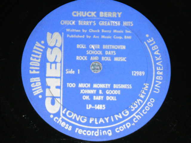 画像: CHUCK BERRY -  GREATEST HITS   ( Ex/Ex+ )  / 1964 US AMERICA ORIGINAL "HEAVY Weight & BLUE With SILVER Print" Label Used MONO  LP 