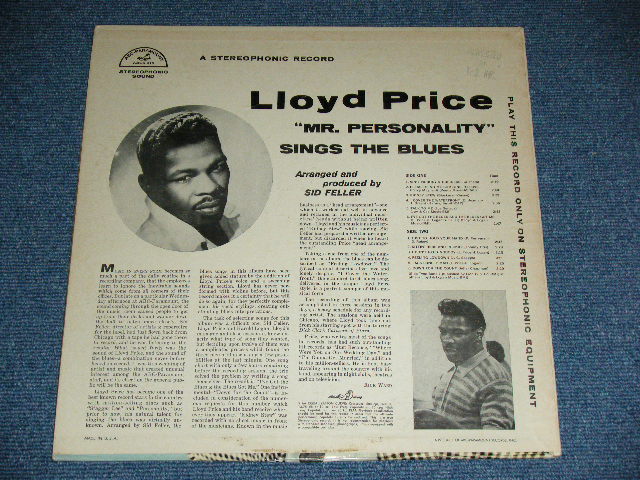 画像: LLOYD PRICE - "MR. PERSONALITY" SINGS THE BLUES  ( Ex++/Ex++ )  / 1960 US AMERICA ORIGINAL STEREO Used LP 