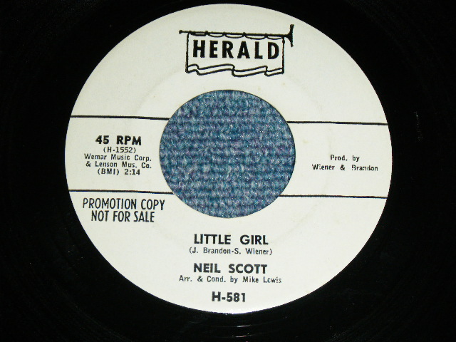 画像: NEIL SCOTT - ONE PIECE BATHING SUIT/LITTLE GIRL   ( Ex++/Ex++) / 1963 US AMERICA ORIGINAL 'WHITE LABEL PROMO' Used  7" Single  