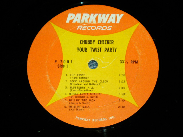 画像: CHUBBY CHECKER -  YOUR TWIST PARTY  ( 2nd press "ORANGE&YELLOW Label" :VG+++/Ex+ )   / 1961 US AMERICA ORIGINAL 2nd Press Label MONO Used LP 