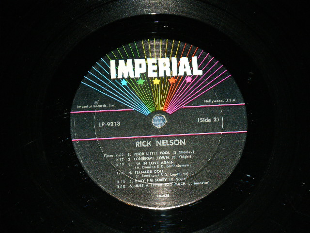 画像: RICKY NELSON - BEST SELLERS ( Black with STAR Label : VG+++/,VG+/Ex+ Looks:Ex-) / 1963 US AMERICA ORIGINAL MONO Used LP 