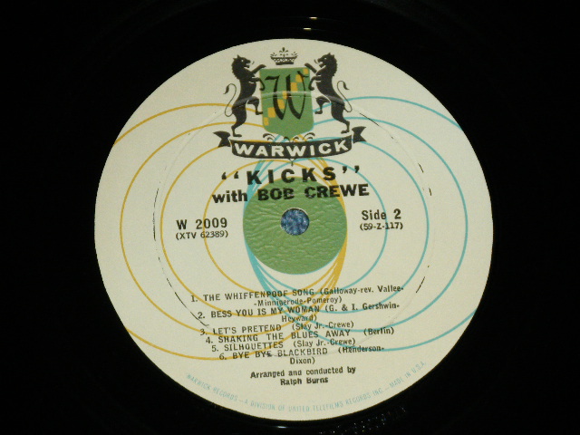 画像: BOB CREWE - "KICKS" WITH BOB CREWE ( Ex++/Ex+++ )  / 1960 US AMERICA ORIGINAL MONO Used LP 