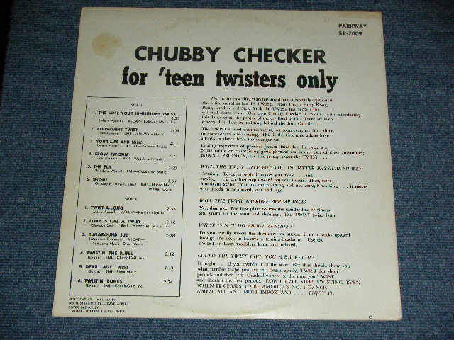 画像: CHUBBY CHECKER -  FOR TEEN TWISTERS ONLY  ( Ex+/VG+++ )   / 1962 US AMERICA ORIGINAL "WHITE LABEL PROMO"  STEREO  Used LP 