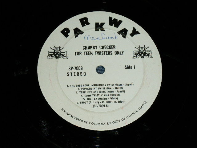 画像: CHUBBY CHECKER -  FOR TEEN TWISTERS ONLY  ( Ex+/VG+++ )   / 1962 US AMERICA ORIGINAL "WHITE LABEL PROMO"  STEREO  Used LP 