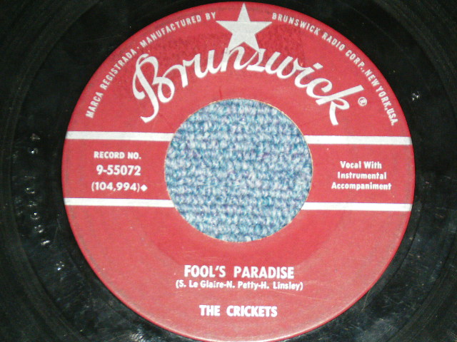 画像: THE CRICKETS ( BUDDY HOLLY ) - THINK IT OVER ( Ex/Ex )  / 1958 US Original 7" Single 
