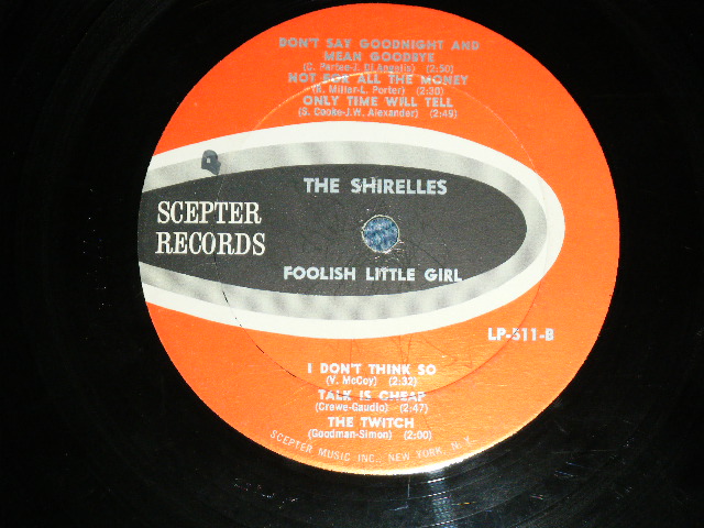 画像: THE SHIRELLES - FOOLISH LITTLE GIRL ( Ex+/VG+++~VG++ ) / 1963 US AMERICA ORIGINAL  "1st PRESS Label" MONO Used LP  