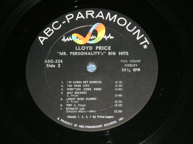 画像: LLOYD PRICE - "MR. PERSONALITY'S"  15 HITS  ( Ex++/Ex+++ )  / 1960 US AMERICA ORIGINAL MONO Used LP 