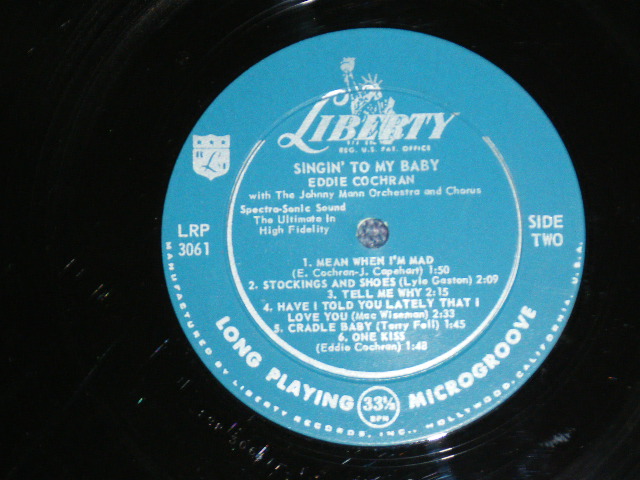 画像: EDDIE COCHRAN - SINGIN' TO MY BABY (1st DEBUT ALBUM) (Ex+++,Ex/Ex+++ WOBC) /1957 US AMERICA ORIGINAL 1st Press  "TURCUOISE Label"  MONO Used  LP 