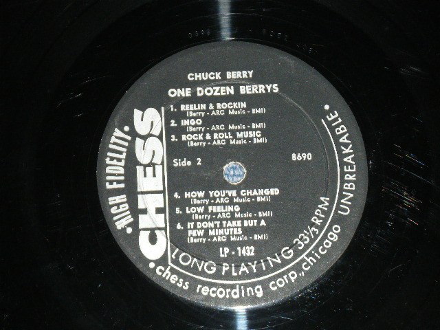 画像: CHUCK BERRY -  ONE DOZEN BERRY  ( Ex+,Ex++/Ex++,Ex )  / 1958 US ORIGINAL "HEAVY Weight & BLACK With SILVER Print" Label Used MONO   LP 