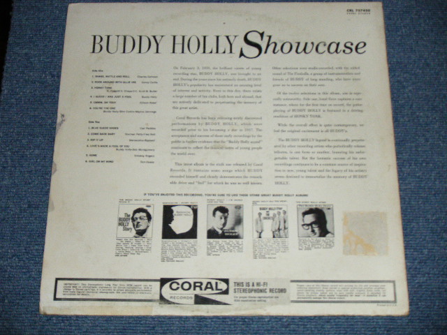 画像: BUDDY HOLLY  -  SHOWCASE  ( Ex/Ex++)  / 1964 US ORIGINAL "BLACK with COLOR BAR LABEL" STEREO  Used LP  