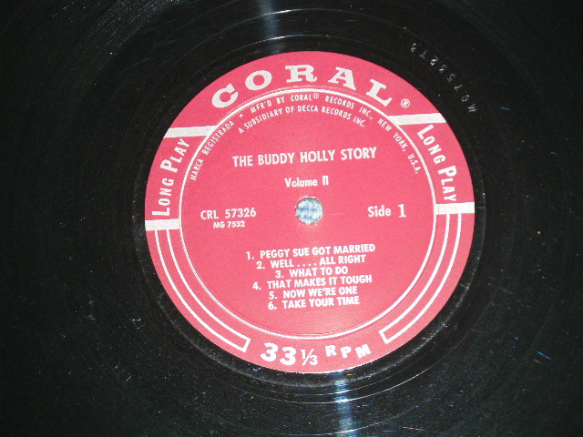 画像: BUDDY HOLLY  - The BUDDY HOLLY STORY vol.ii 2 ( Ex+/Ex++ )  / 1959 US ORIGINAL "MAROON  LABEL" MONO  Used LP  