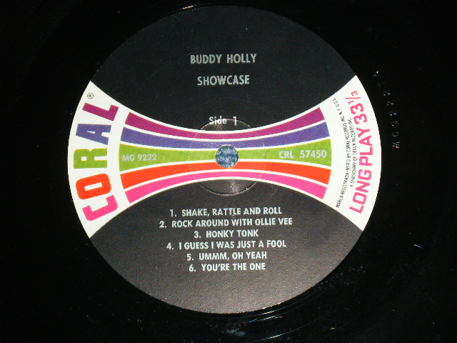 画像: BUDDY HOLLY  -  SHOWCASE  ( Ex+++/Ex+++ )  / 1964 US ORIGINAL "BLACK with COLOR BAR LABEL" MONO   Used LP  