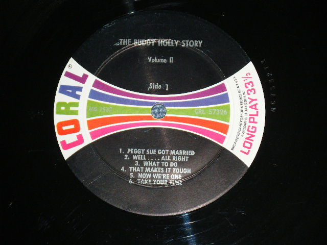 画像: BUDDY HOLLY  - The BUDDY HOLLY STORY vol.ii 2 ( Ex++/Ex+++)  / 1963 US REISSUE "BLACK with COLOR BAR LABEL" MONO  Used LP  