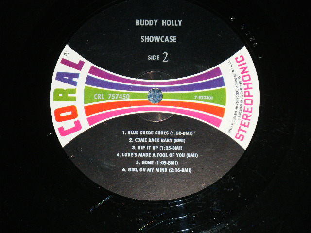 画像: BUDDY HOLLY  -  SHOWCASE  ( Ex/Ex++)  / 1964 US ORIGINAL "BLACK with COLOR BAR LABEL" STEREO  Used LP  