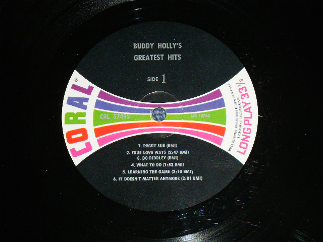 画像: BUDDY HOLLY - GREATEST HITS  ( Ex+/Ex+++ ) /  1967 US AMERICA ORIGINAL "MULI COLOR BAR on LABEL" mono LP