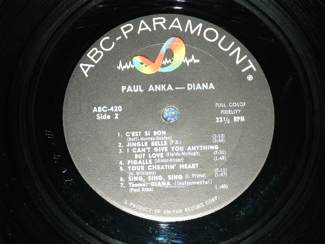 画像: PAUL ANKA - DIANA ( FC:Ex++,BC:Ex+/Ex++  ) /  1962 US AMERICA ORIGINAL UMONO Used LP