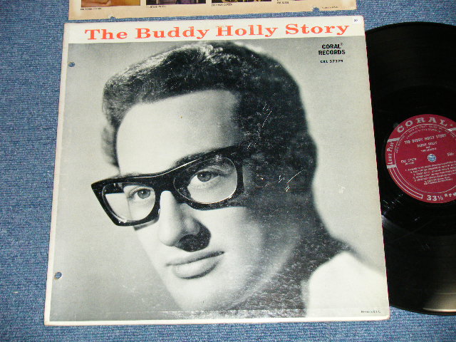 画像1: BUDDY HOLLY  - The BUDDY HOLLY STORY ( Ex+/Ex- Looks: VG++ )  / 1959 US ORIGINAL "1st press RED&BLACK Printed on Back Cover / MAROON  LABEL" MONO  Used LP  