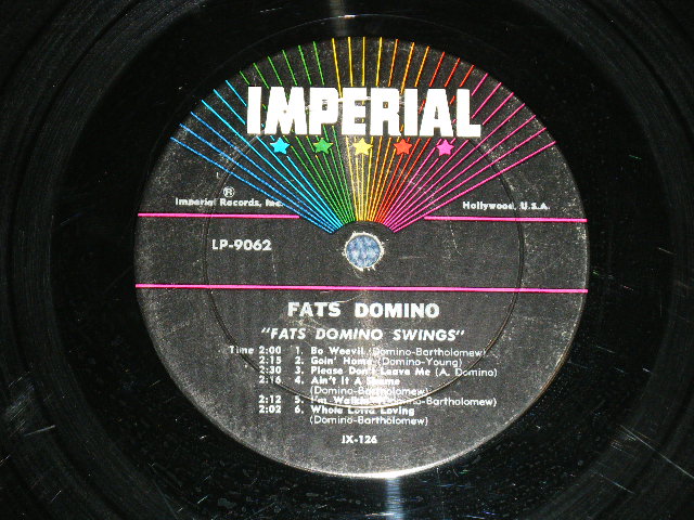 画像: FATS DOMINO - FATS DOMINO SWINGS (Ex++/Ex+++)  / 1959 US AMERICA ORIGINAL "1st press 5 STARS Label"  MONO Used  LP 